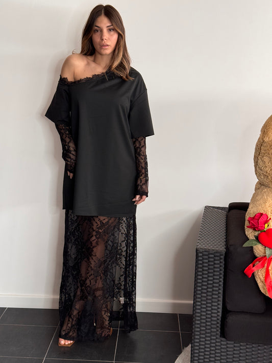 Maglia dress in pizzo