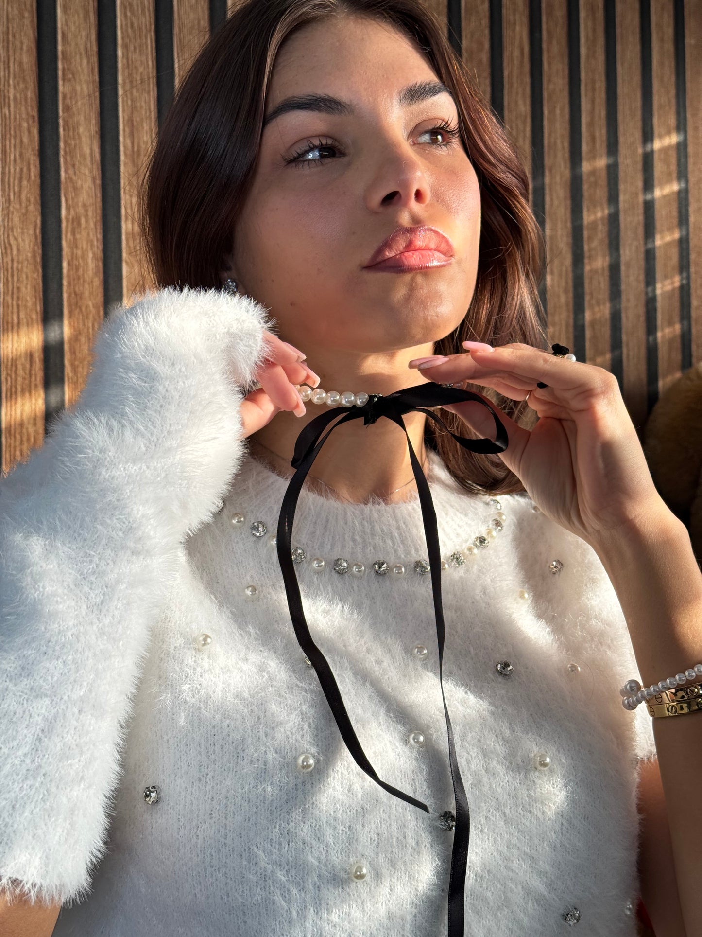 Collana perle e nastro