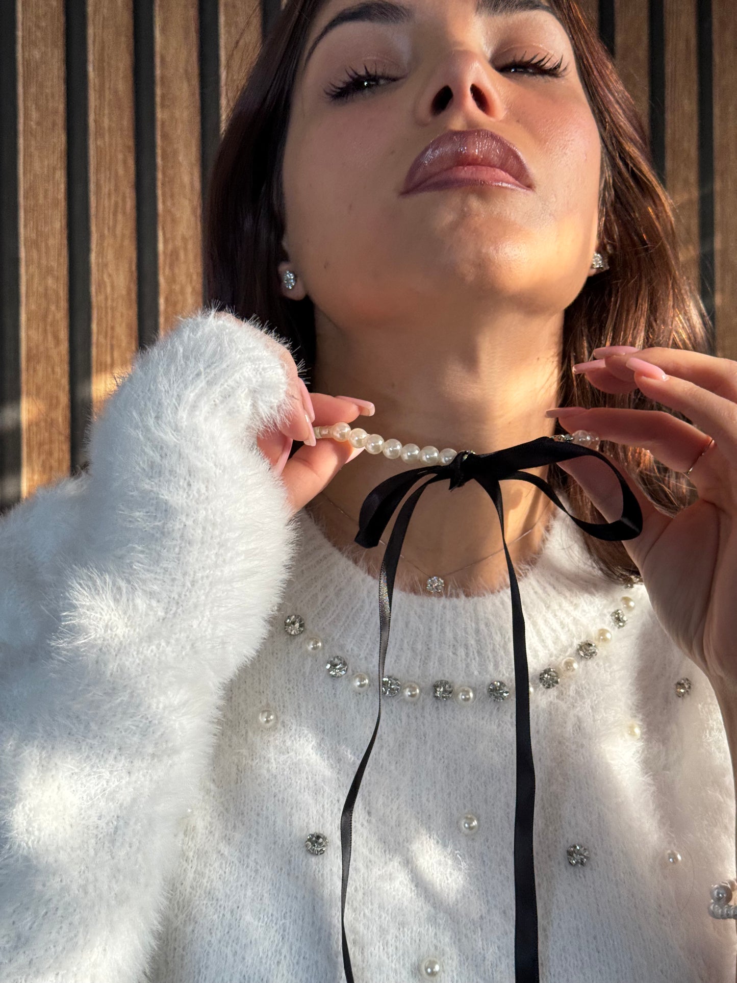 Collana perle e nastro