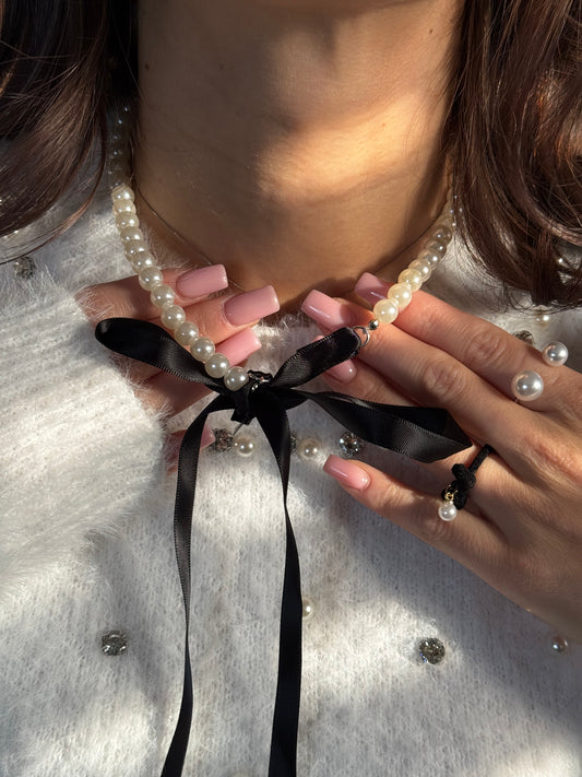 Collana perle e nastro