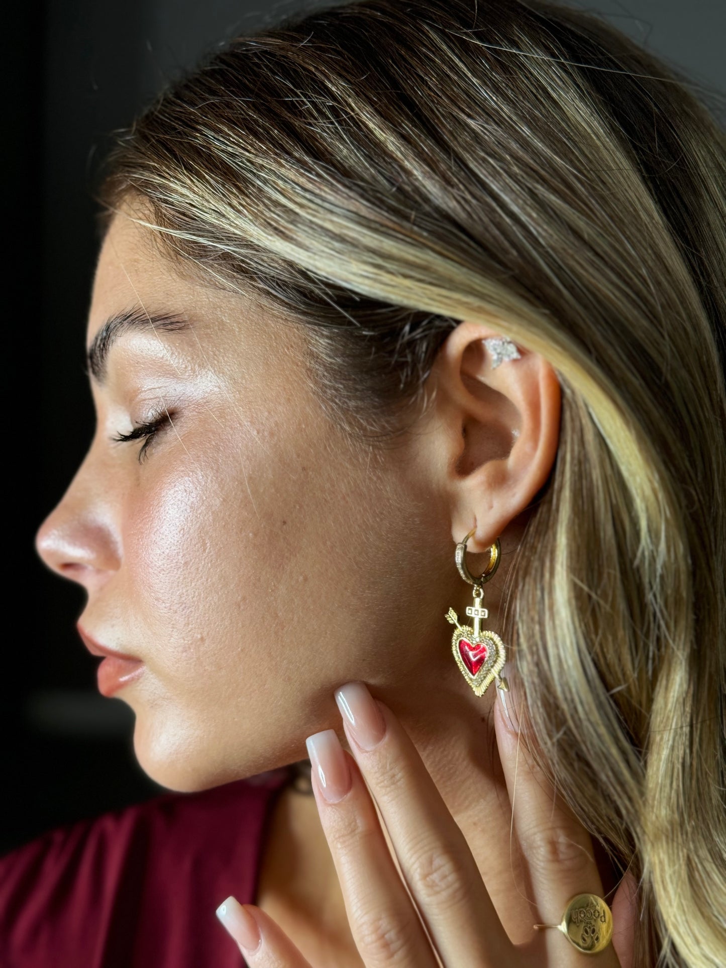 Orecchini cuore sacro