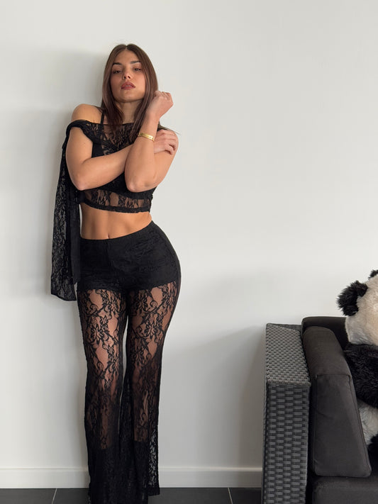 Coord set pizzo con culotte interna